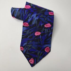 Vintage Santavelli Made In The USA Bright Print 100% Silk Neck Tie